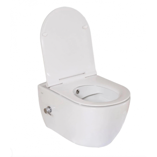 Λεκάνη Κρεμαστή Cerastyle City Rimless Bidet 019100-d με Κάλυμμα Soft Close Λευκή